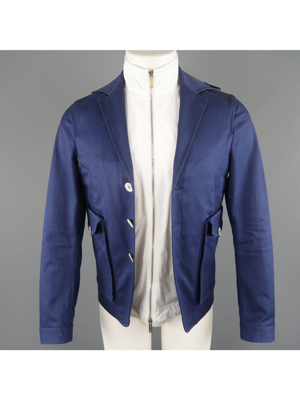 DSQUARED2 36 Navy Hooded Jacket Vest